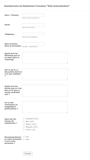 Questionnaire De Satisfaction Coaching