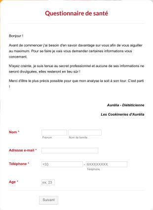 Questionnaire Diététique