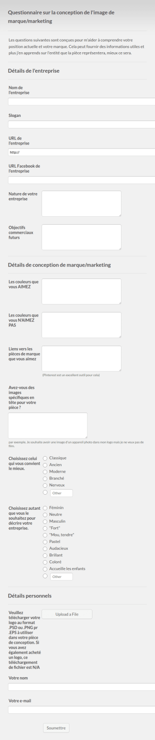 Questionnaire Sur La Conception De Logo