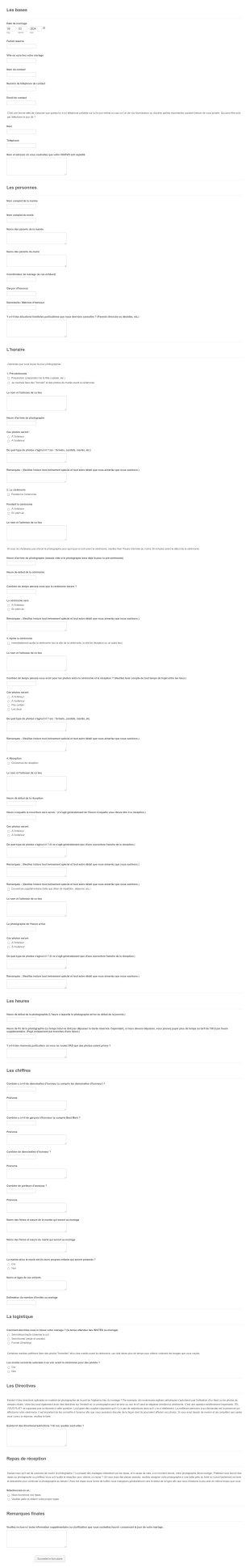 Questionnaire Sur Le Plan D'événement De Mariage Form Template
