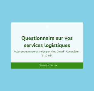 Questionnaire Sur Vos Services Logistiques Form Template
