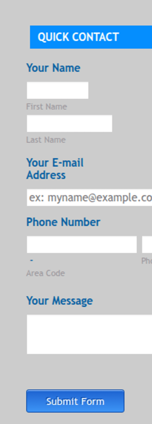 Quick Contact Form Template
