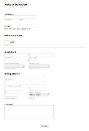 Donation Form Template