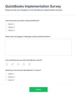 QuickBooks Implementation Survey Form Template