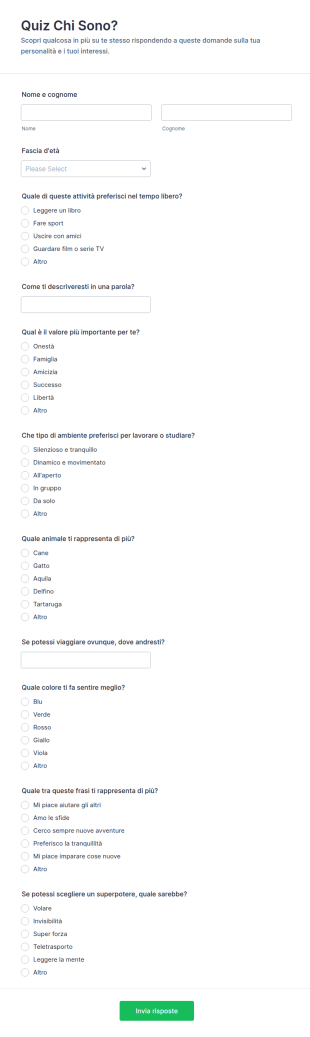 Quiz Chi Sono?