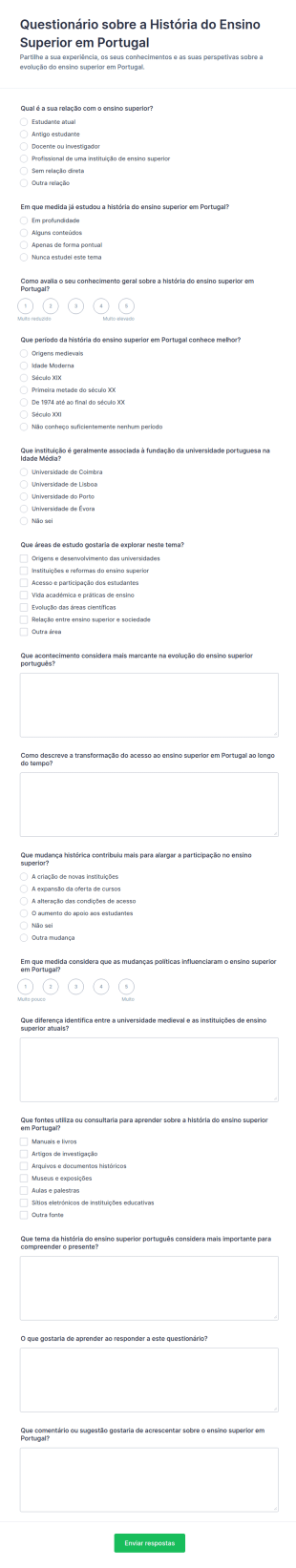 Quiz De História Do Ensino Superior