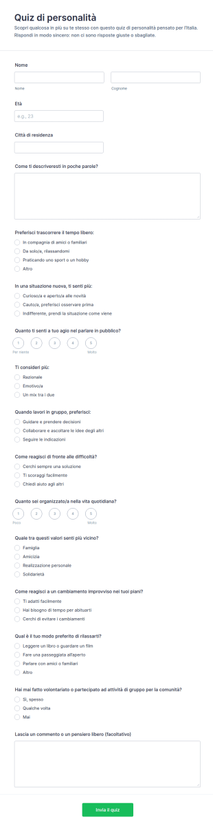 Quiz Della Personalità