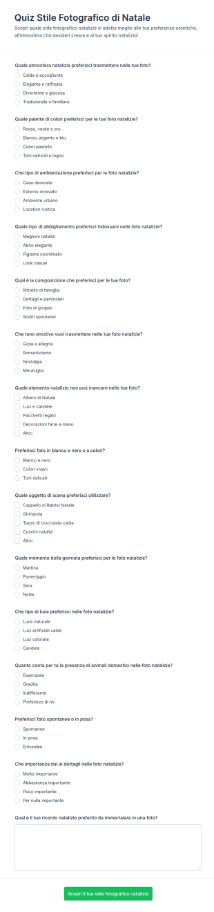 Quiz Dello Stile Fotografico Natalizio