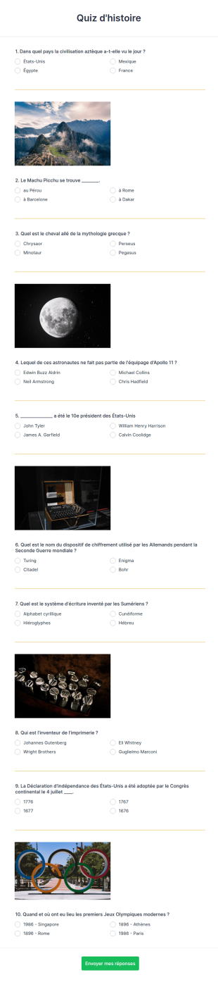 Quiz D'histoire