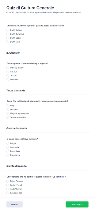 Quiz Di Cultura Generale