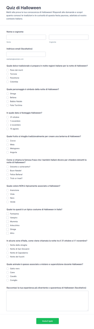 Quiz Di Halloween