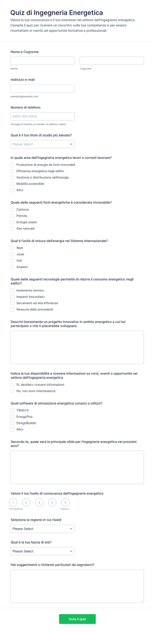 Quiz Di Ingegneria Energetica