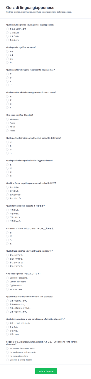 Quiz Di Lingua Giapponese
