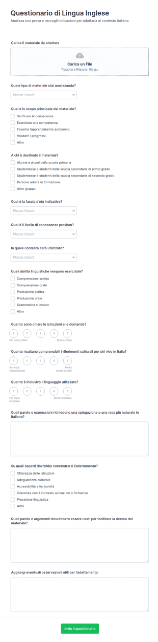 Quiz Di Lingua Inglese