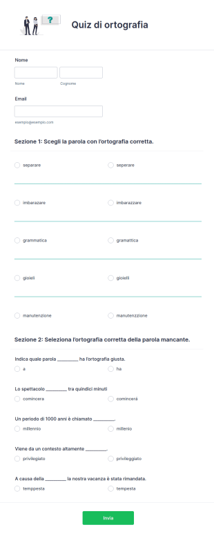 Quiz Di Ortografia