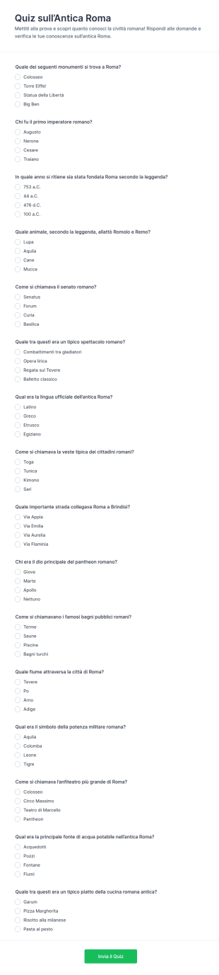 Quiz Di Storia Dell’Antica Roma