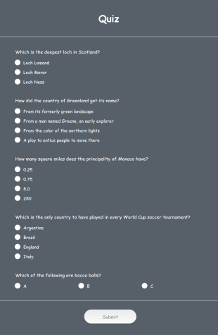 Quiz Form Template