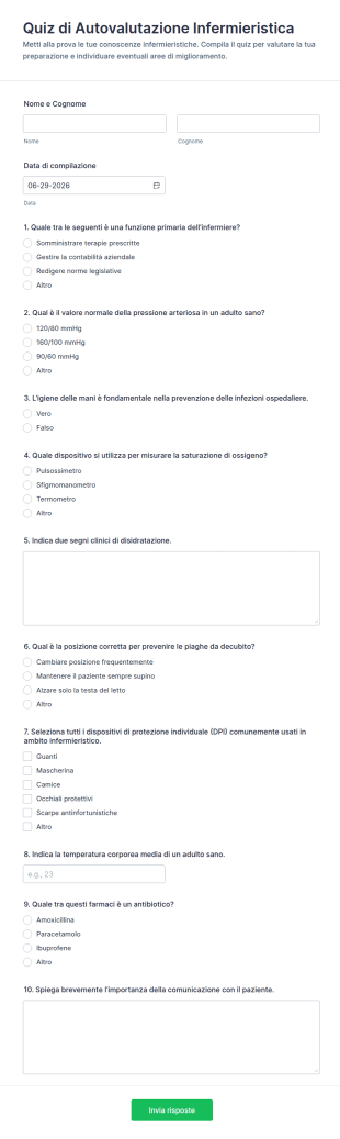 Quiz Infermieristico