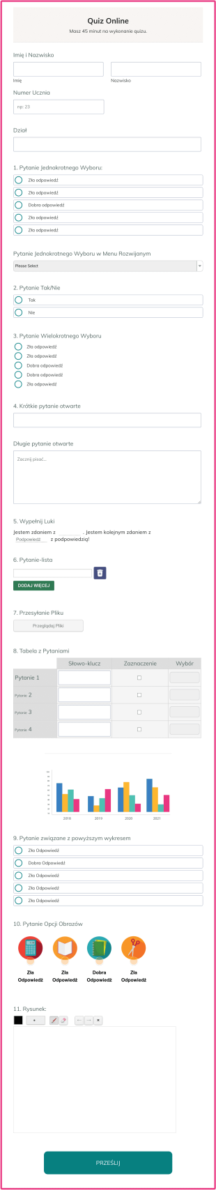 Quiz Online Form Template