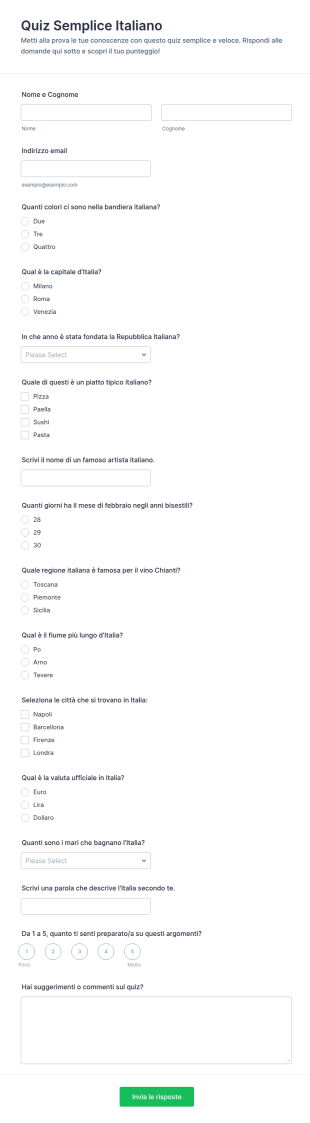 Quiz Semplice