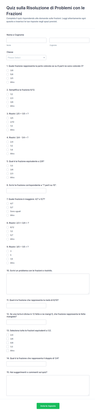 Quiz Sulle Frazioni