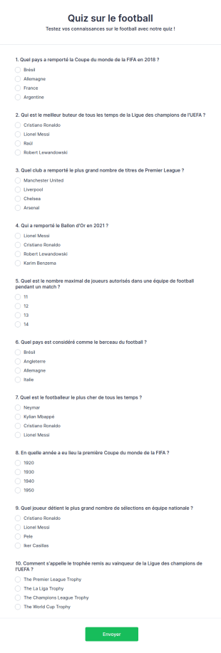 Quiz Sur Le Football