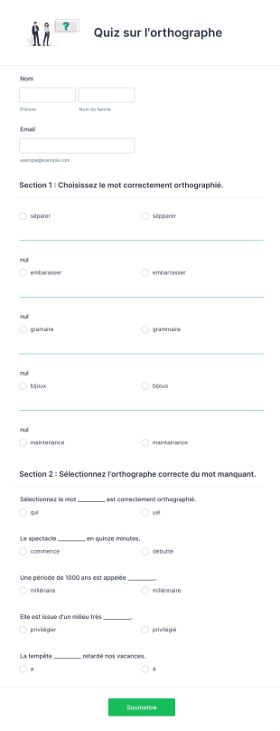 Quiz Sur L'orthographe