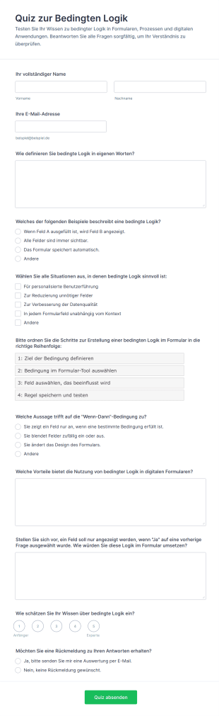 Quiz Zur Bedingten Logik