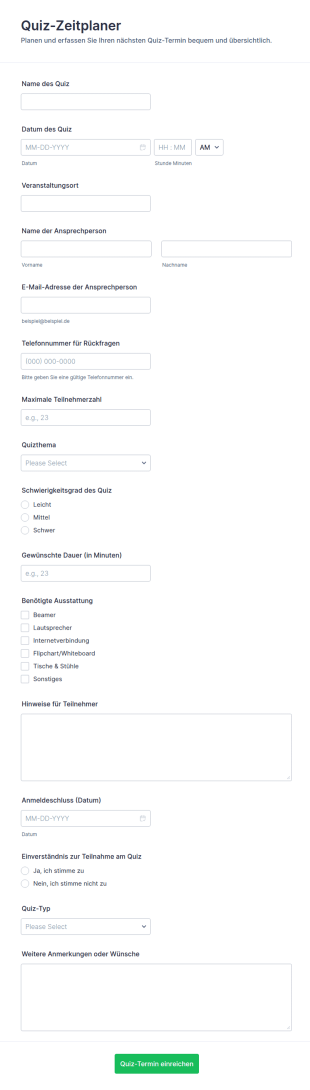 Quiztermin Planungs Umfrage
