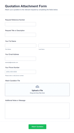 Quotation Attachment Form Template