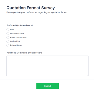 Quotation Format Survey Form Template
