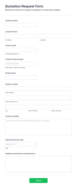 Quotation Request Form (Construction Supplier)