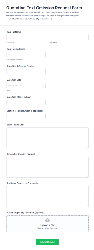 Quotation Text Omission Request Form Template