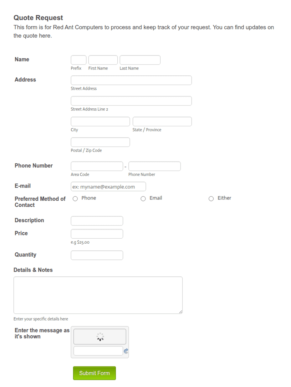 Html Form Quotes html-form-quotes