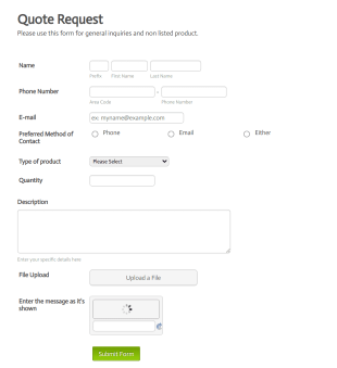 Quote Request Dh Form Template