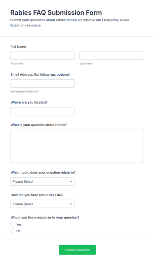 Rabies FAQ Submission Form Template