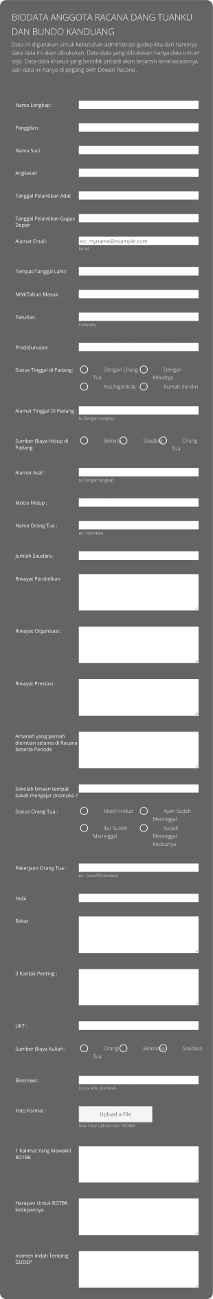 Racana Dang Tuanku Dan Bundo Kanduang Form Template