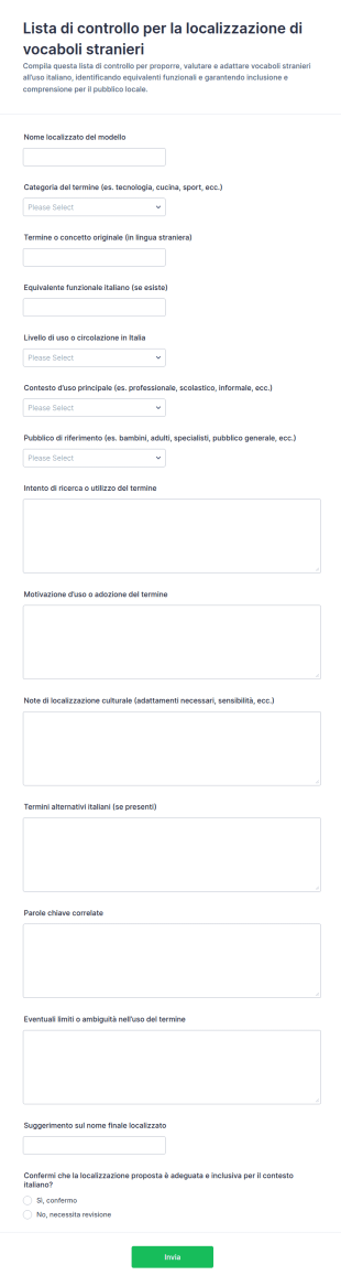 Raccolta Vocabolario Straniero Survey