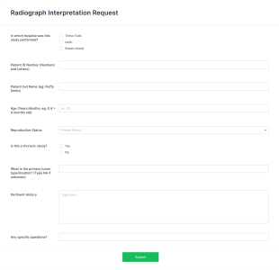 Radiograph Interpretation Request Form Template
