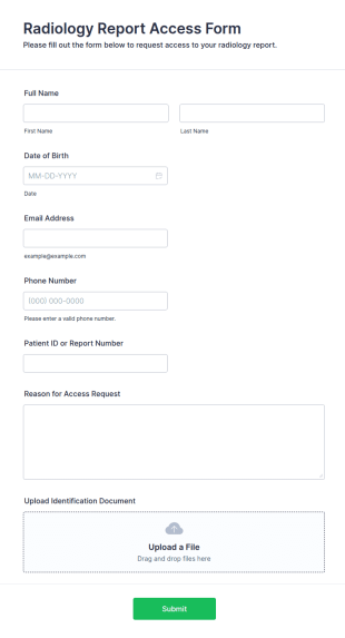 Radiology Report Access Form Template
