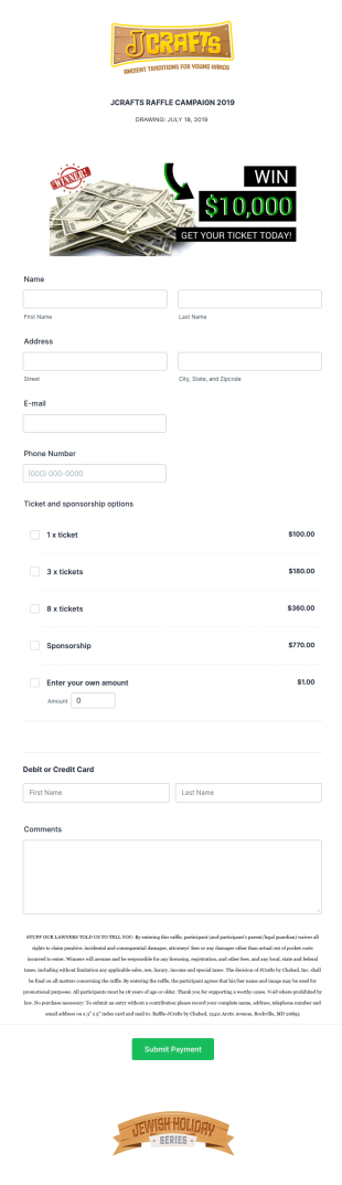 Raffle Participation Form Template