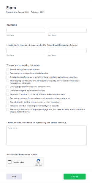 R And R Form Template