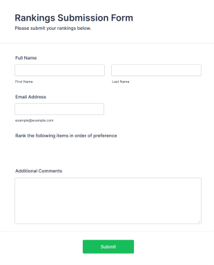 Rankings Submission Form Template