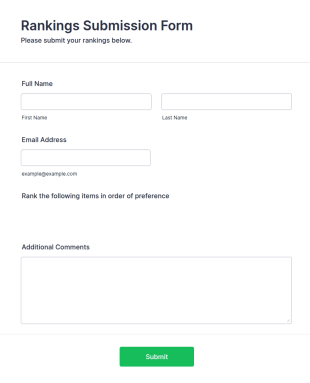 Rankings Submission Form Template