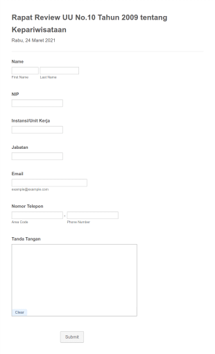 Rapat Review UU No.10 Tahun 2009 (24 Maret 2021) Form Template