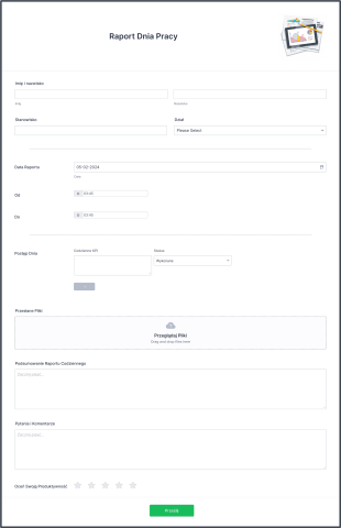 Raport Dnia Pracy Form Template