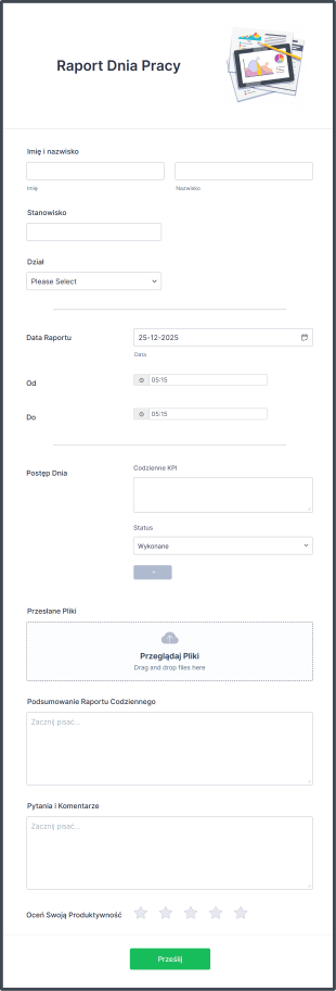 Raport Dnia Pracy Form Template