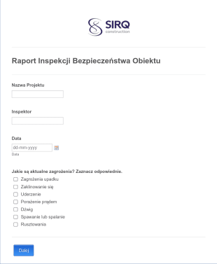Raport Inspekcji Bezpieczeństwa Obiektu Form Template