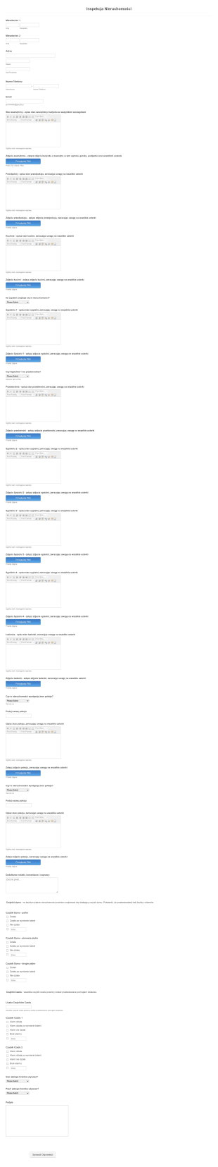 Raport Inspekcji Nieruchomości Form Template