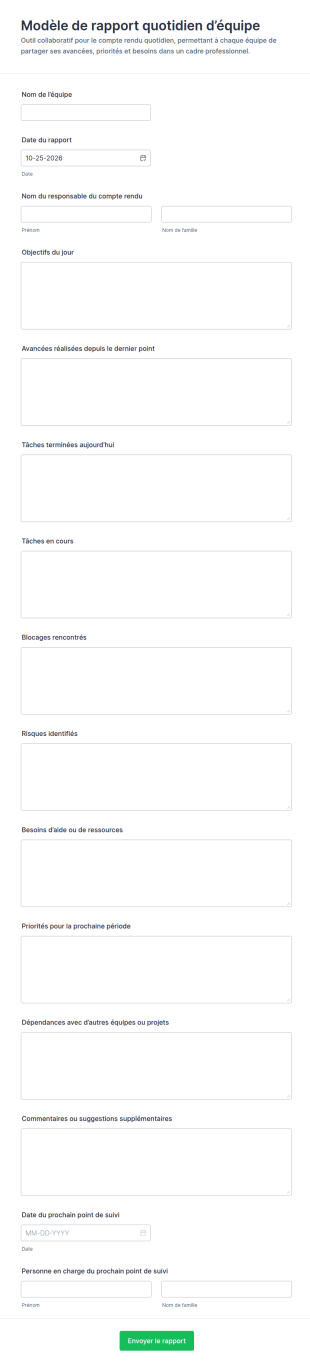 Rapport De Point Quotidien